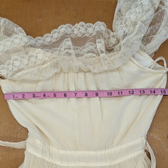 VINTAGE WEDDING - 1970s Vintage Gunne Sax by Jessica McClintock Size 5 Natural - Picture 9 of 15